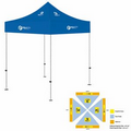 5' x 5' Blue Rigid Pop-Up Tent Kit, Full-Color, Dynamic Adhesion (8 Locations)